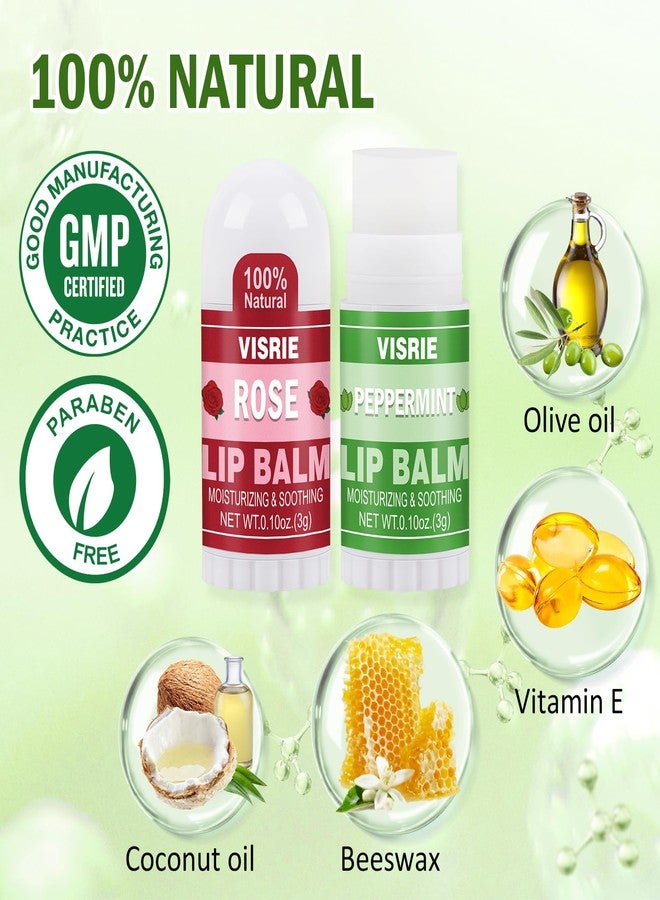 VISRIE Mini Lip Balm 40 Pack, Natural Lip Balms Bulk with Vitamin E and Coconut Oil, Moisturizing Lip Balm for Dry Cracked lips - 10 Flavors - Image 3